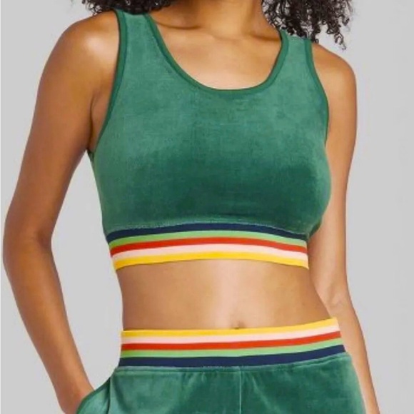 wild fable Tops - COPY - Wild Fable plus size green velour crop tank top. NWT